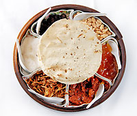 Indian sauces chutney and popadums